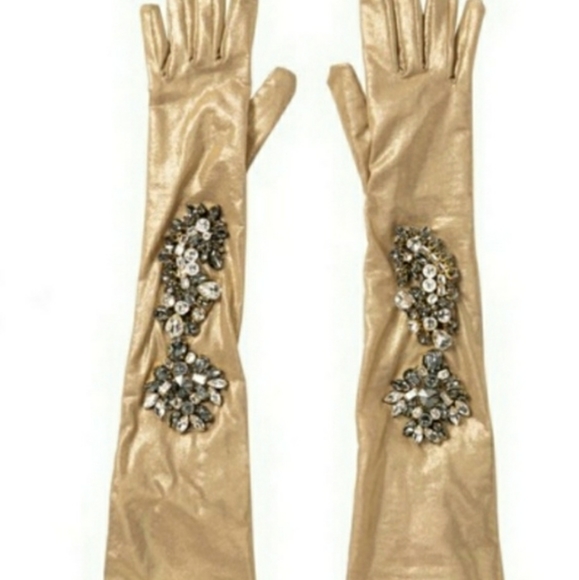 DOLCE & GABBANA STONE METALLIC GLOVES. - Picture 2 of 2